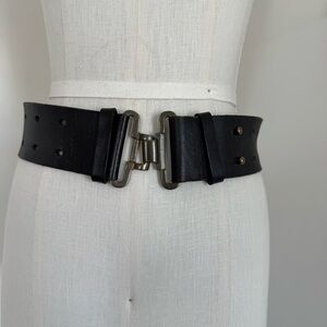 LP Vinatge Black Leather Belt sz S